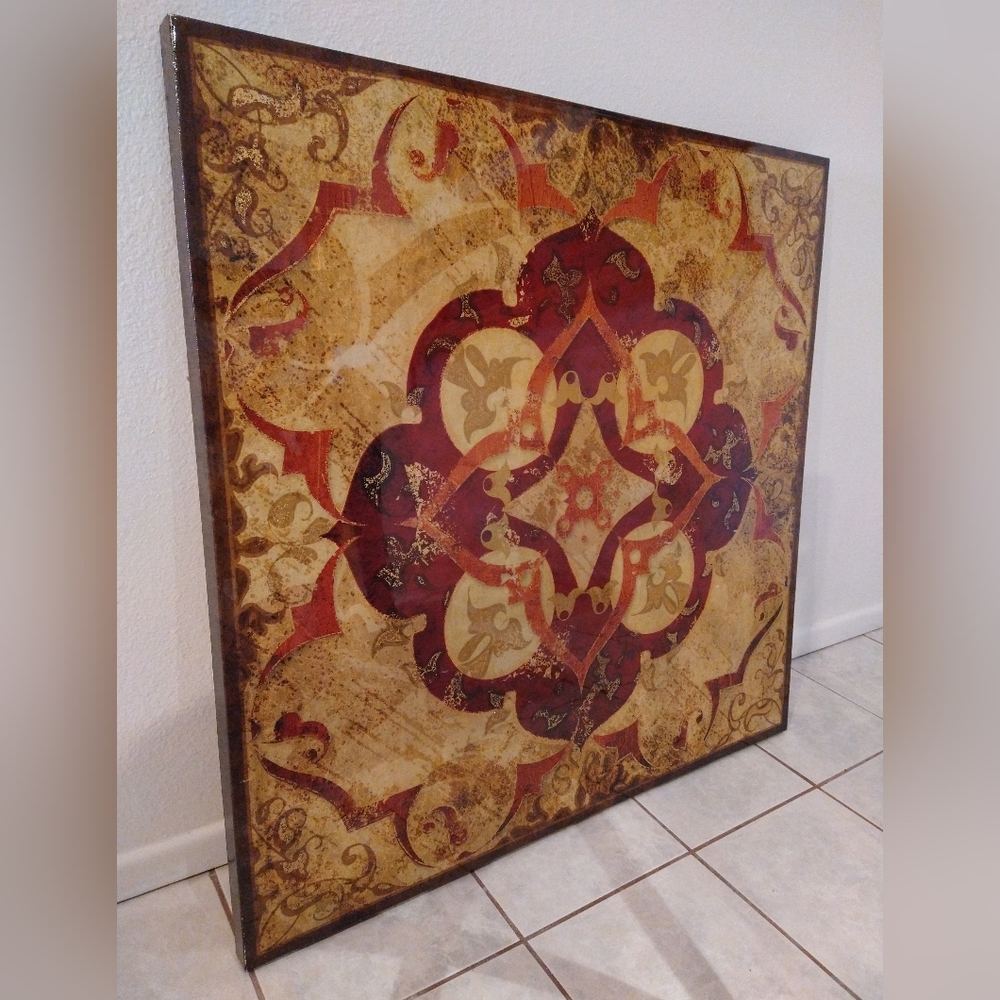 Golden Red Mediterranean Moroccan Wall Art